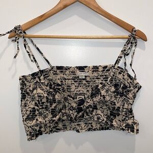 American eagle floral cream and blue take top XL size